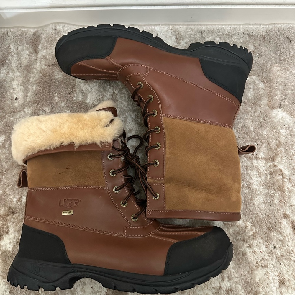 UGG Tan and Brown Leather Boots